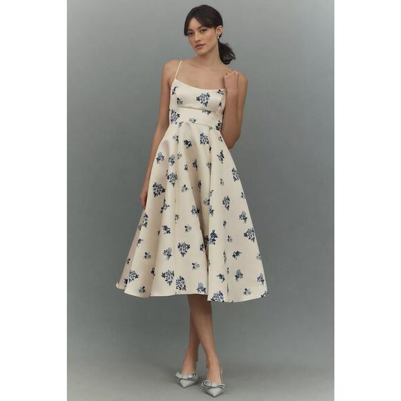 BHLDN Dresses & Skirts - BHLDN | Gabriella A-Line Duchess Satin Midi Dress